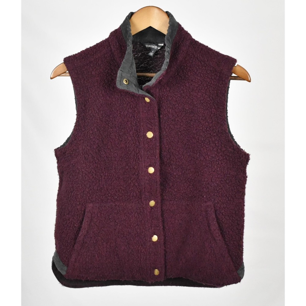 Toad & Co. Burgundy Sherpa Vest